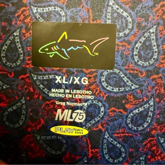 Greg Norman Men’s Polo Shirt XL Paisley Print – ML75 PlayDry Performance - Picture 3 of 4